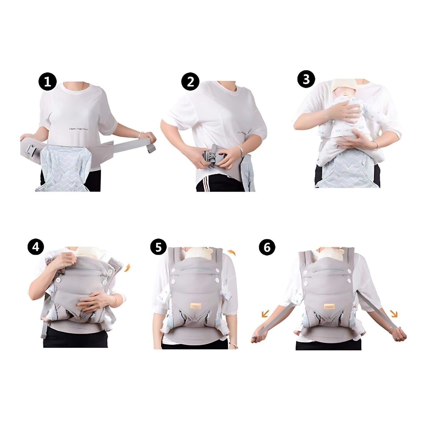 Zima MESH DARK GRAY Ergonomic Baby Carrier Suitable for Newborns - Toddlers (up to 20kg) I Safety-tested Can be worn up to 45inch Waistline, Made of 100% Cotton