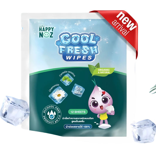 Happy Noz Cool Fresh Wipes | 12 SHEETS PER PACK