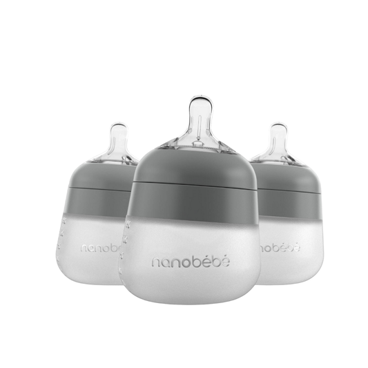 Nanobebe Silicone Bottle 5oz (150ml) - 3 Pack