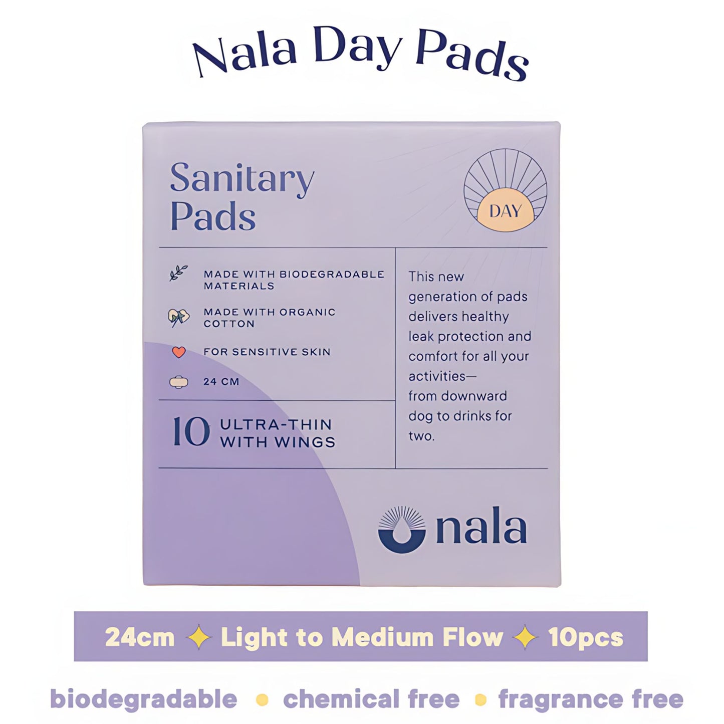 Nala Biodegradable Day Pads With Wings