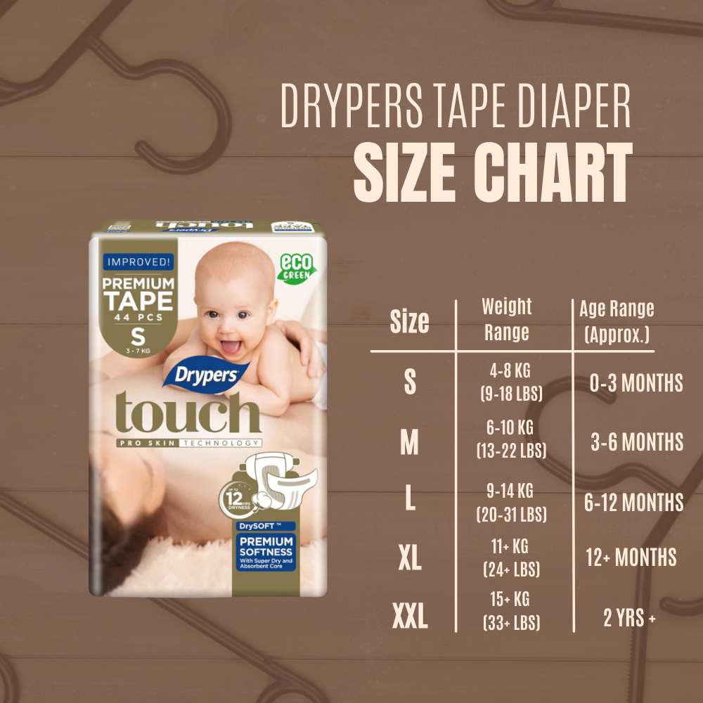 Drypers Premium Touch Tape Diapers