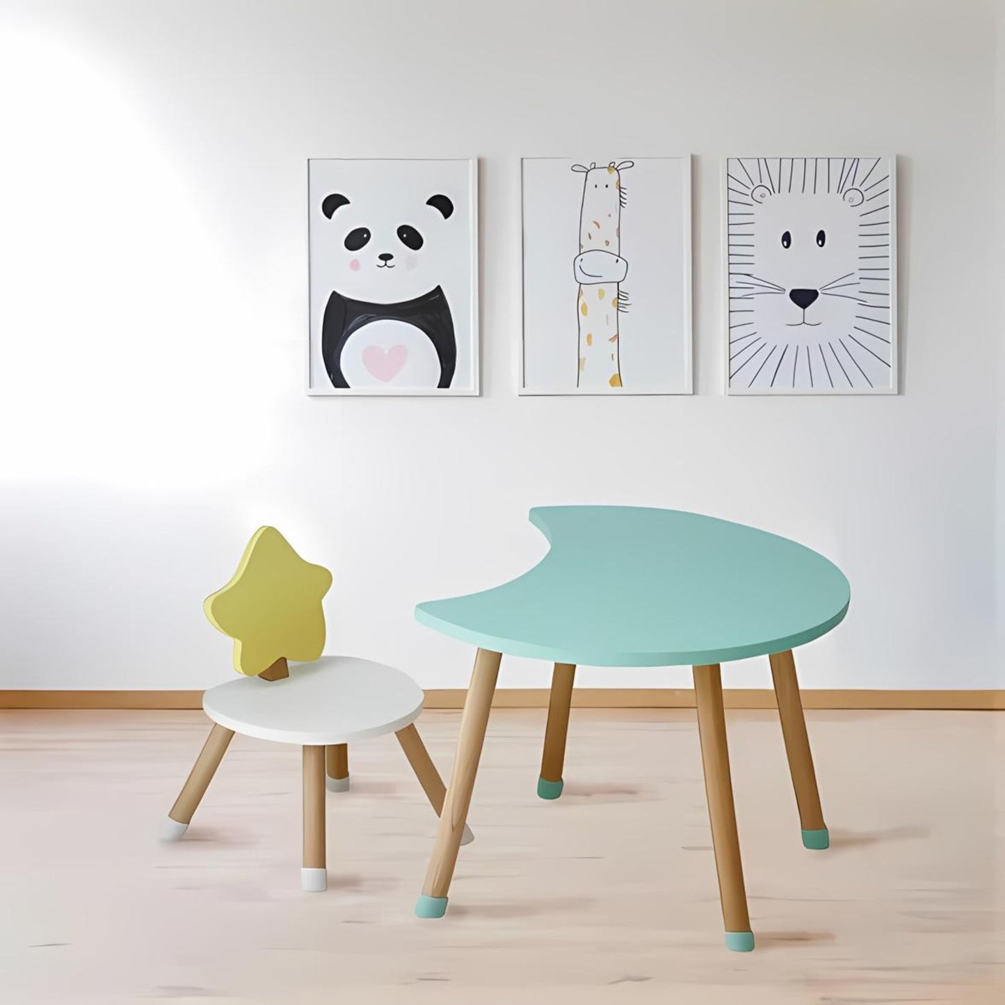Hamlet Lunella Kids Table and Chair Set in Mint