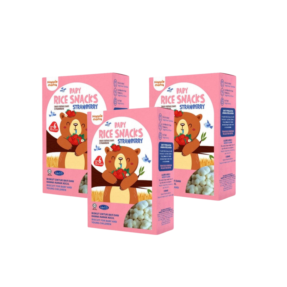 Bundle of 3 Happiemama Baby Rice Snack (6 months up)