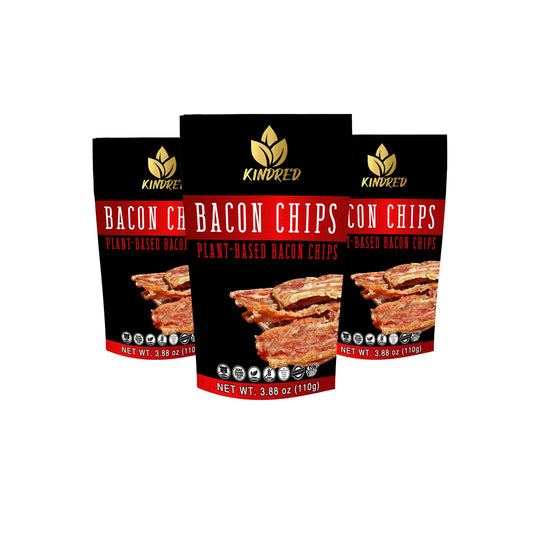 Vegetari Kindred Plant based Crispy Bacon Chips Snack 110G Healthy Vegan Gluten-free Zero Cholesterol - Bundle of 3