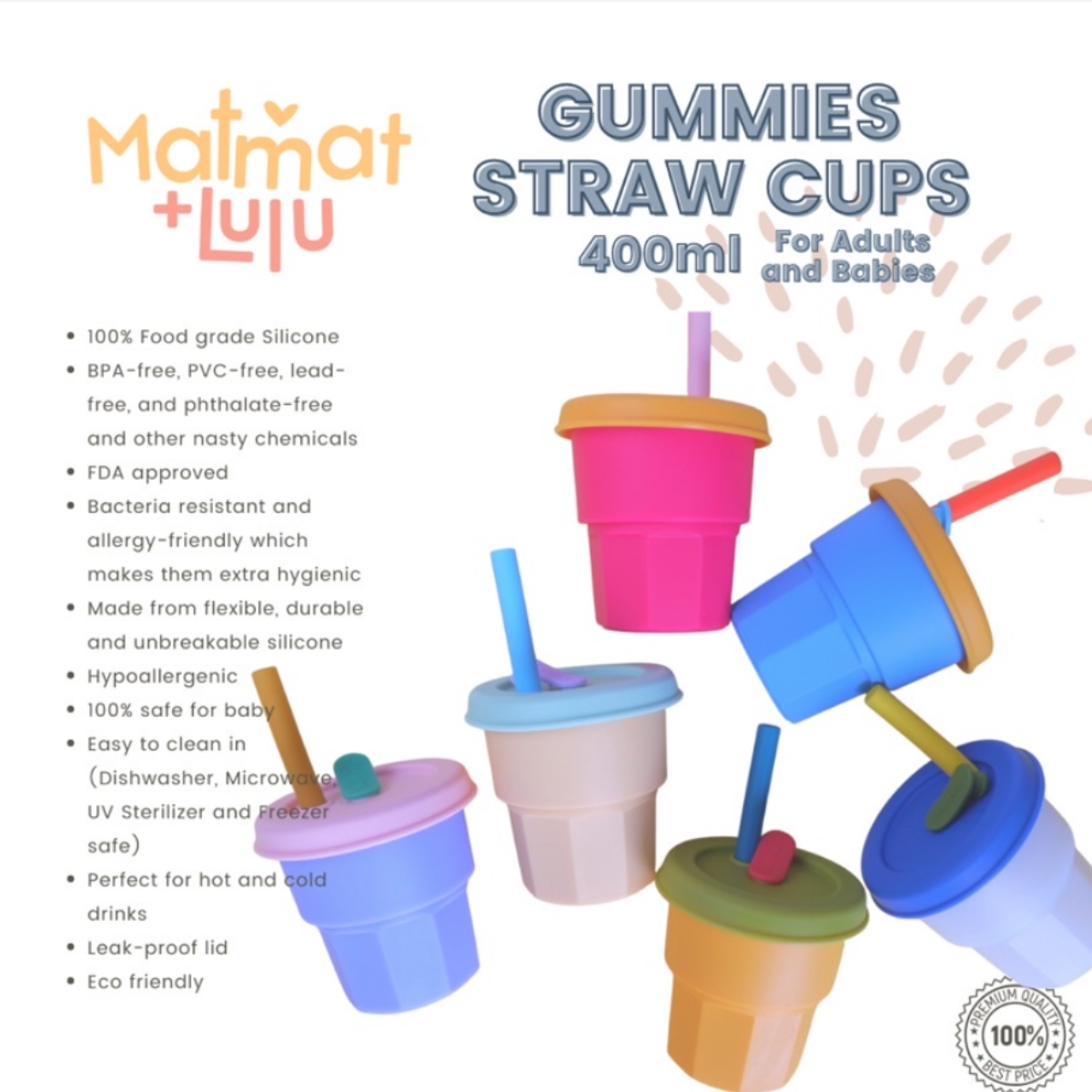 Matmat Lulu Gummies Straw Cups 400ml