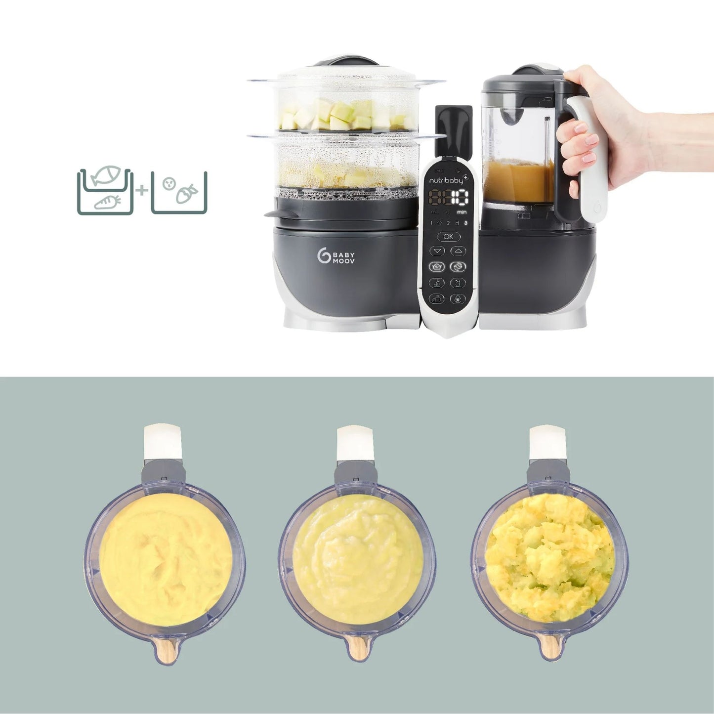 Babymoov Nutribaby(+): 6-in-1 Food Processor for Babies and Adults