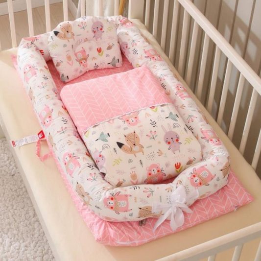 Mambo Baby Newborn Crib Set Pillow And Blanket Bed Snuggle Nest For Infant