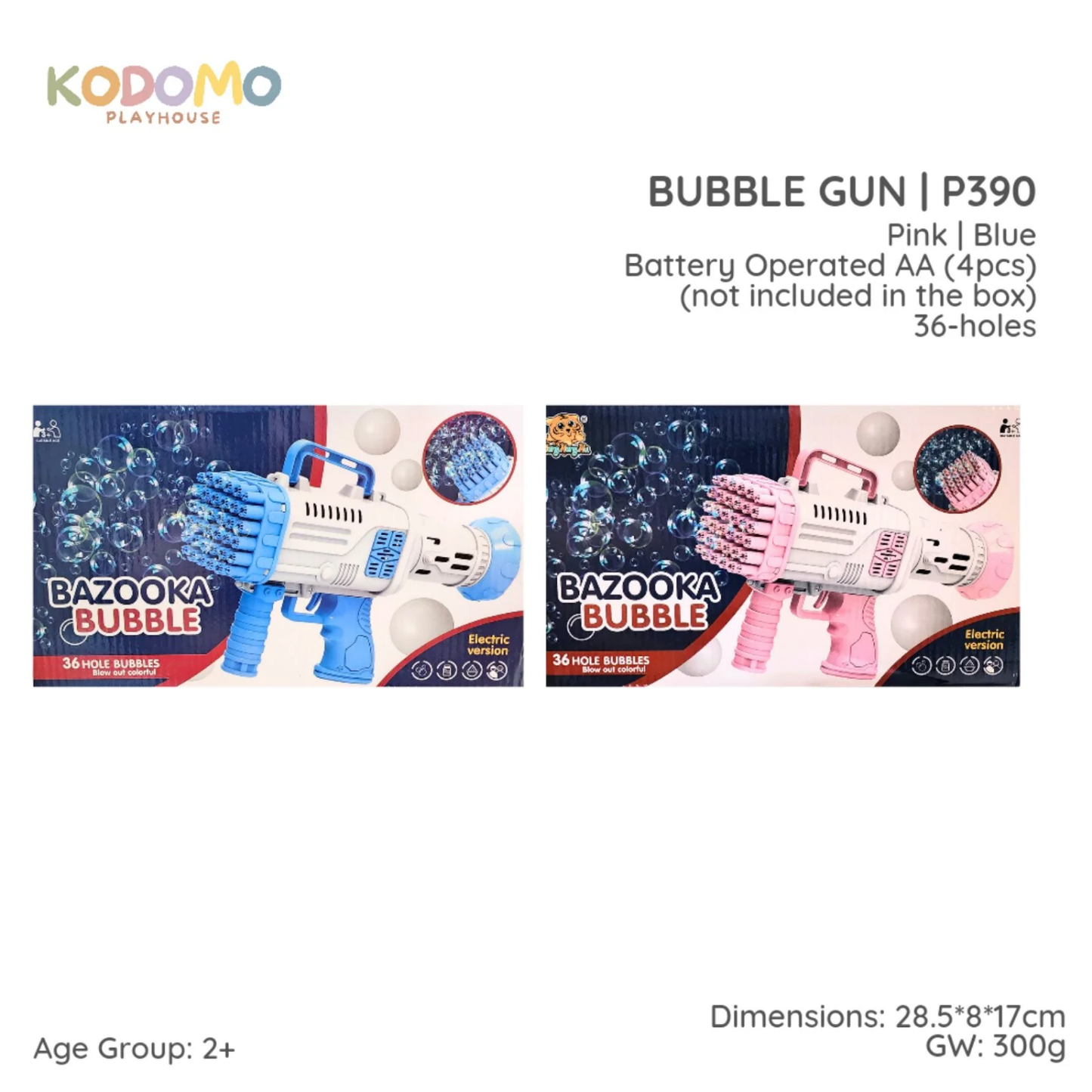 Kodomo Playhouse Bazooka Bubble Gun - Pink