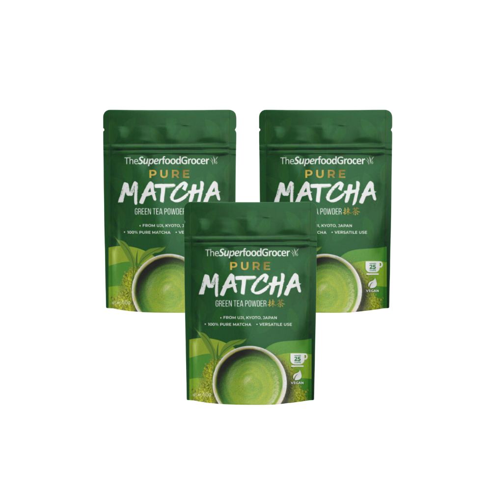 (BUNDLE OF 3) The Superfood Grocer Pure Japanese Matcha Green Tea Powder 50g