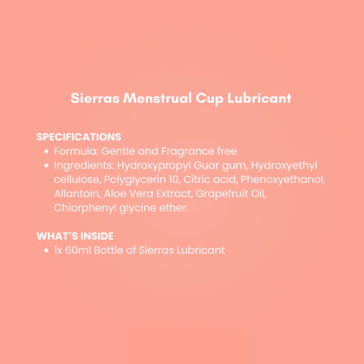 Sierras Menstrual Cup Lubricant 60ml