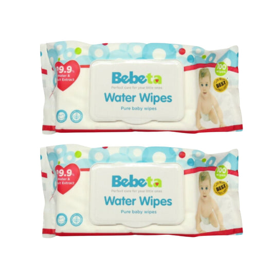 Bebeta Wet Wipes Pure Water 100 sheets Bundle of 2