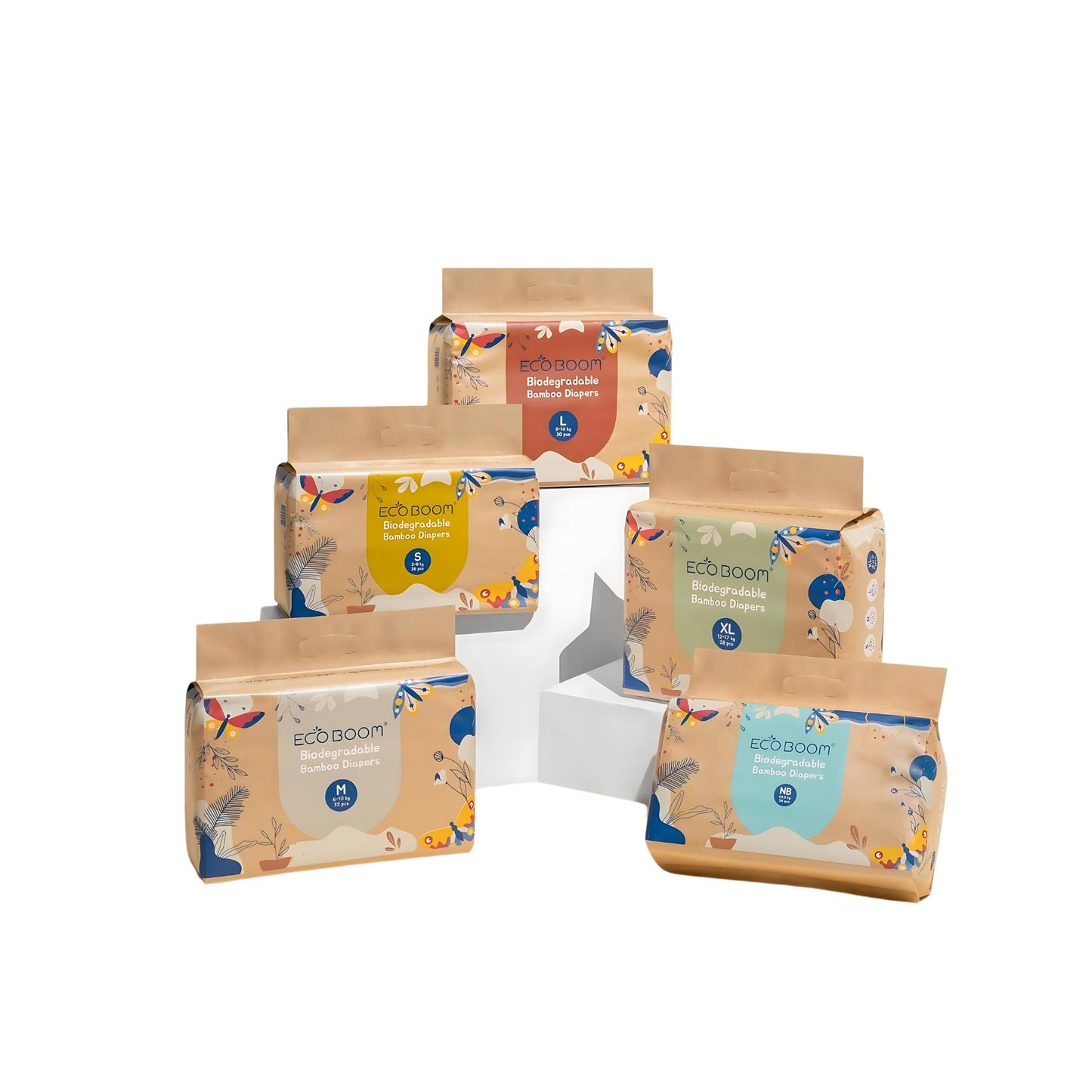 Eco Boom Biodegradable Bamboo Tape Trial Pack Diapers