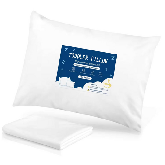 Boodada 100% Cotton Toddler Pillow with Waterproof Pillowcase