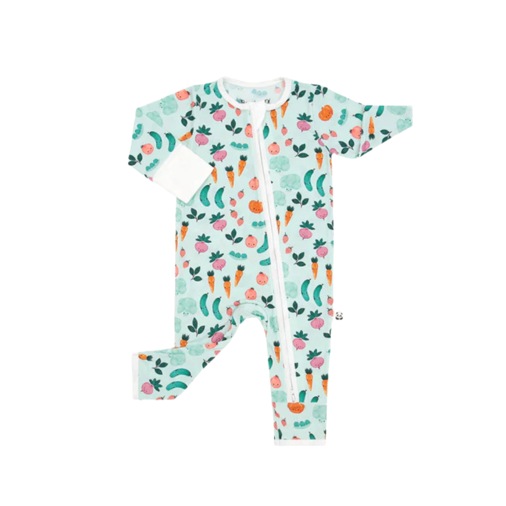 Bamberry Footed + Zipped Rompers Garden Fresh Collection | Newborn - 0-9 Months