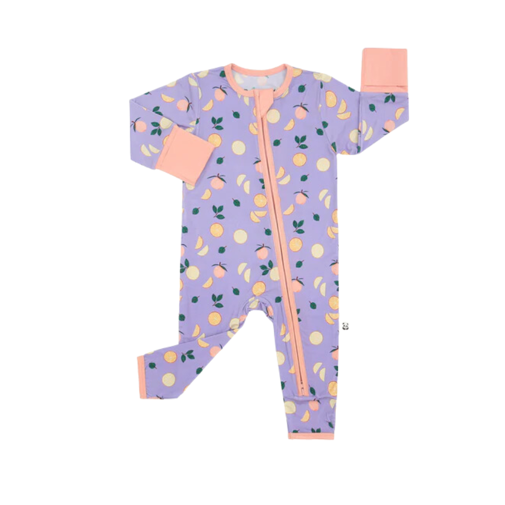 Bamberry Footed + Zipped Rompers Garden Fresh Collection | Newborn - 0-9 Months