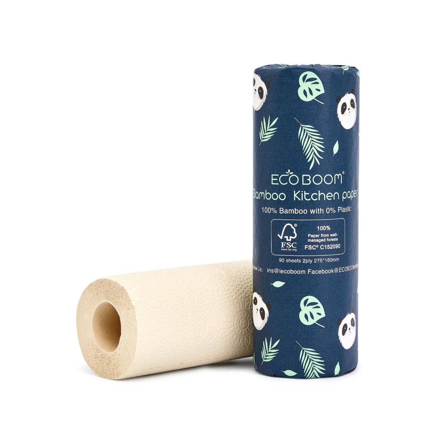 Eco Boom Biodegradable Bamboo Kitchen Paper Roll I Bundle of 3