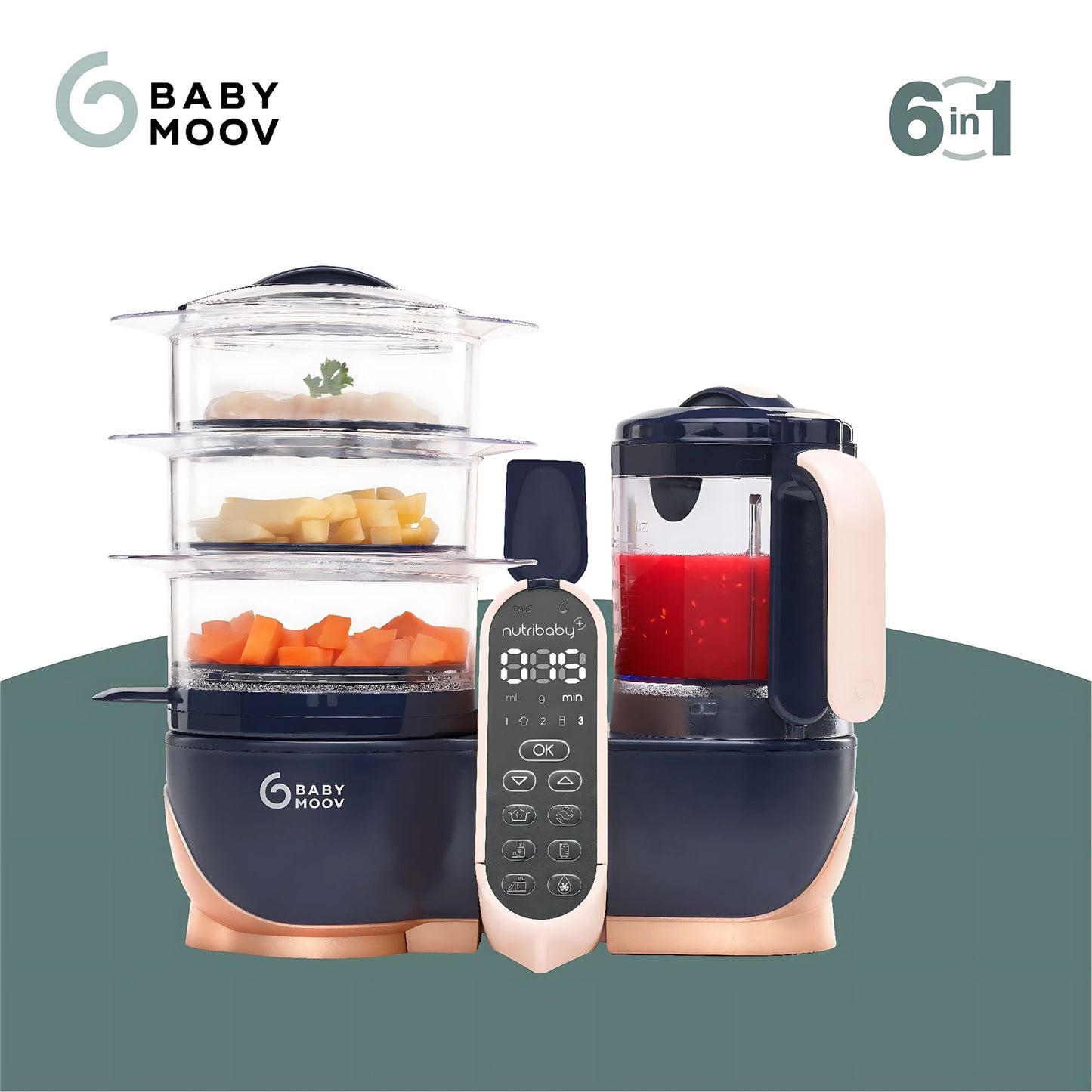 Babymoov Nutribaby(+) XL 6-in-1 Large Capacity Multi-Purpose Baby and Adult Food Processor