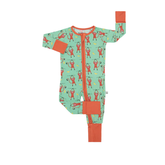 Bamberry Footed + Zipped Rompers Safari Collection | Newborn - 9 Months