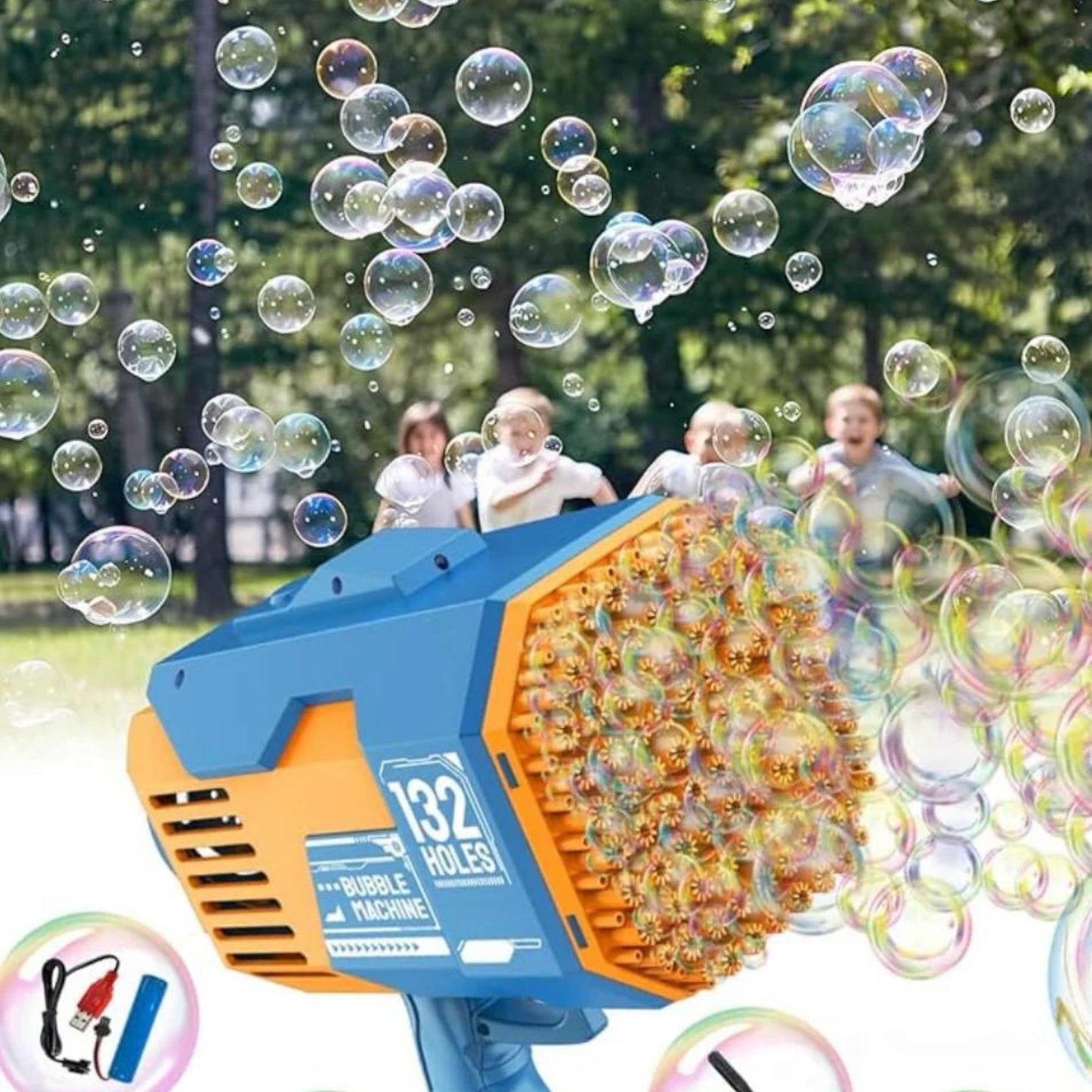 LazMall Little Fat Hugs Disco Bubble Gun Toy