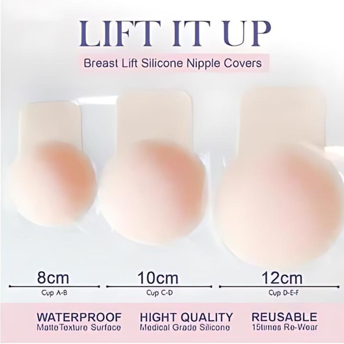 Tamme Lift It Up Adhesive Silicone Nipple Covers For Saggy Breast In Vanilla