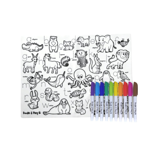 Doodle & Play Reusable Coloring Mat LARGE Set