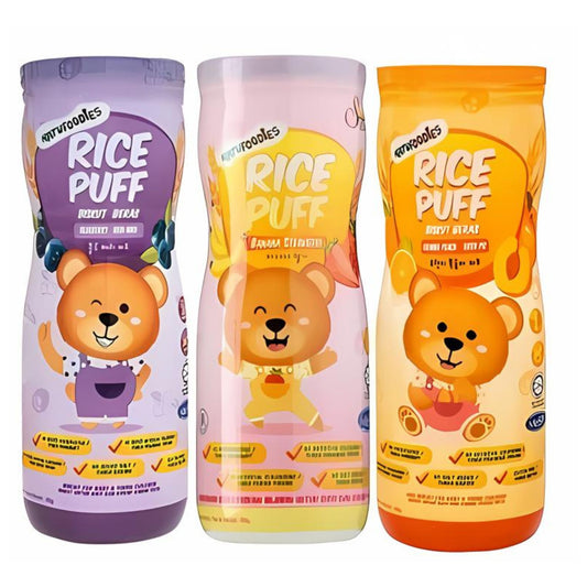 BUNDLE OF 3 Natufoodies Rice Puff Snack Suitable for Baby 8 Months Up