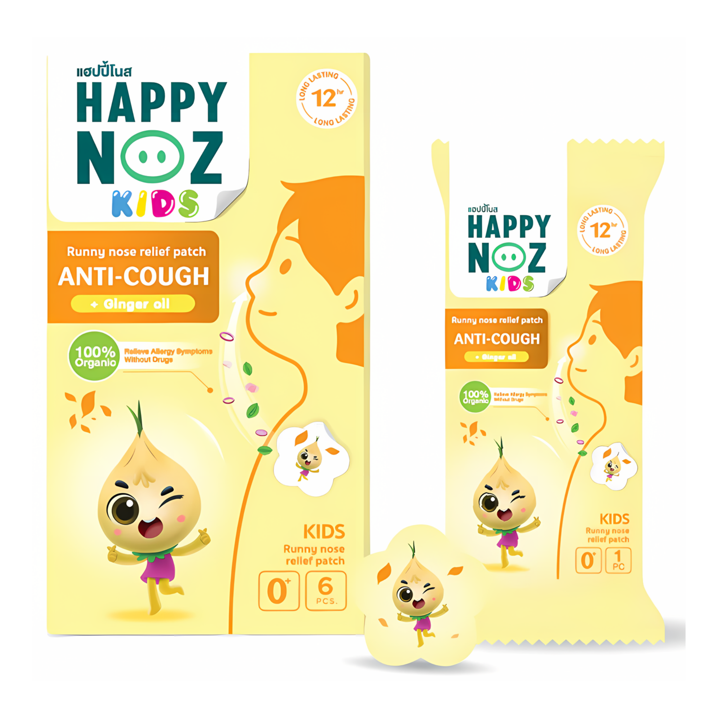 Happy Noz Organic Onion Sticker: Anti-Cough (6s)