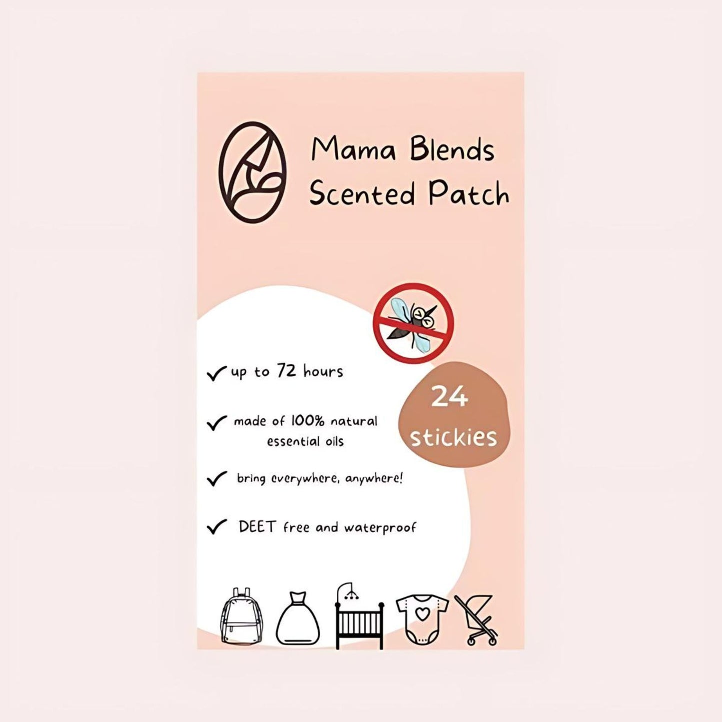 Mama Blends Deet Free and Waterproof Stick on Mosquito Scented Patches