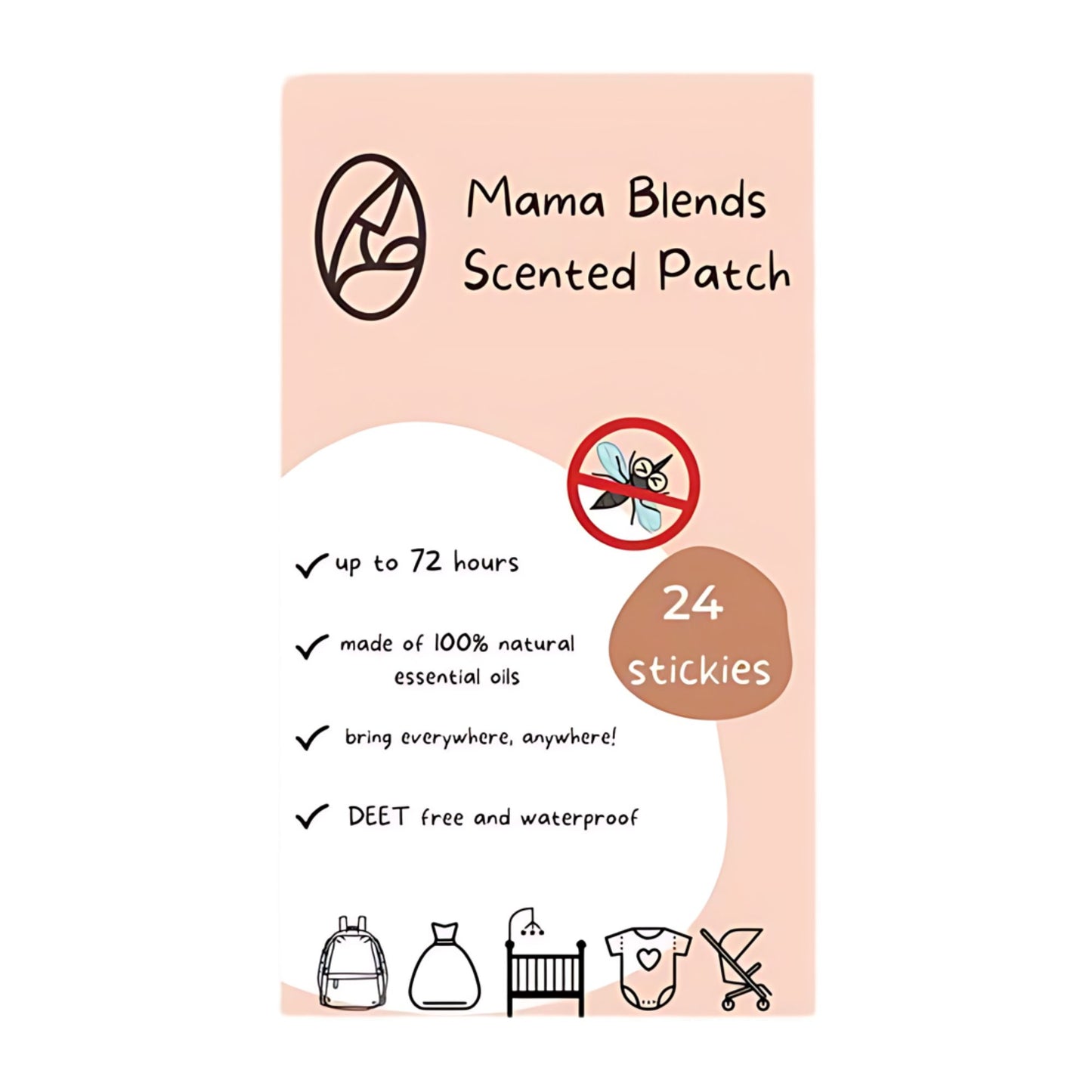 Mama Blends Deet Free and Waterproof Stick on Mosquito Scented Patches