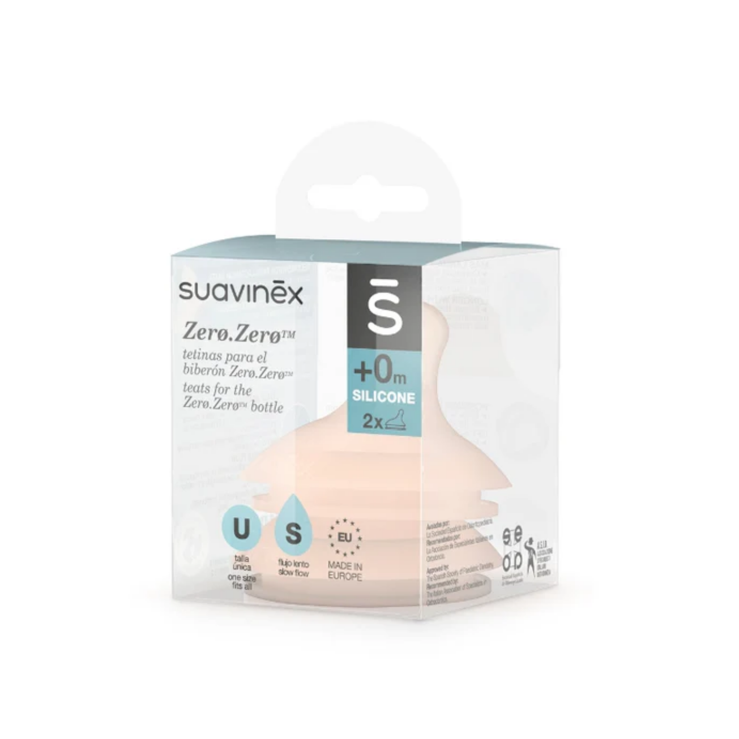 Beaba Suavinex ZERO ZERO Anti-Colic Silicone Nipple Teat – Pack of 2, 0+ Months, BPA-Free