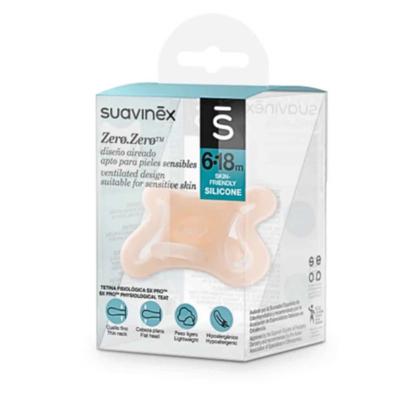 Beaba Suavinex ZERO ZERO Soother - BPA-Free Silicone Pacifier with SX Pro Physiological Nipple