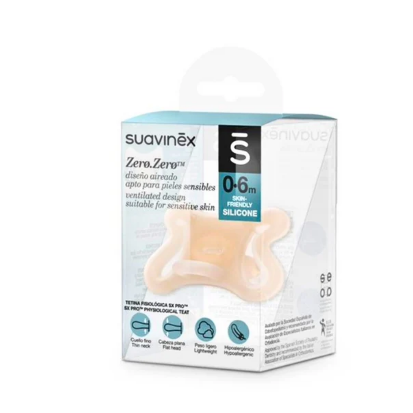 Beaba Suavinex ZERO ZERO Soother - BPA-Free Silicone Pacifier with SX Pro Physiological Nipple