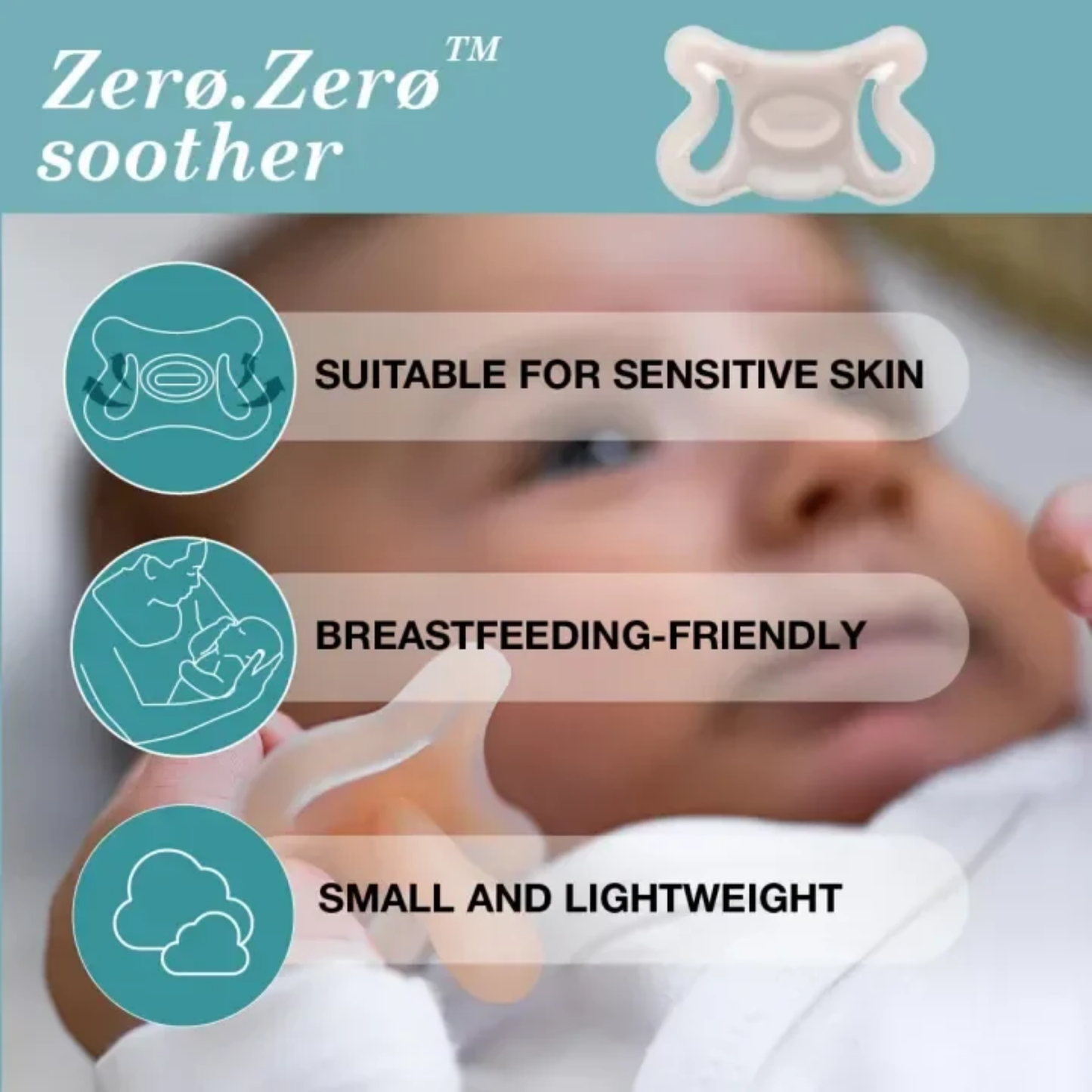 Beaba Suavinex ZERO ZERO Soother - BPA-Free Silicone Pacifier with SX Pro Physiological Nipple