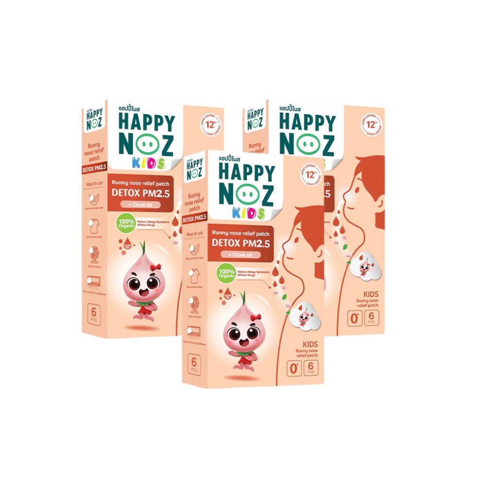 (BUNDLE OF 3) Happy Noz Organic Onion Sticker: Detox PM2.5 (6s)