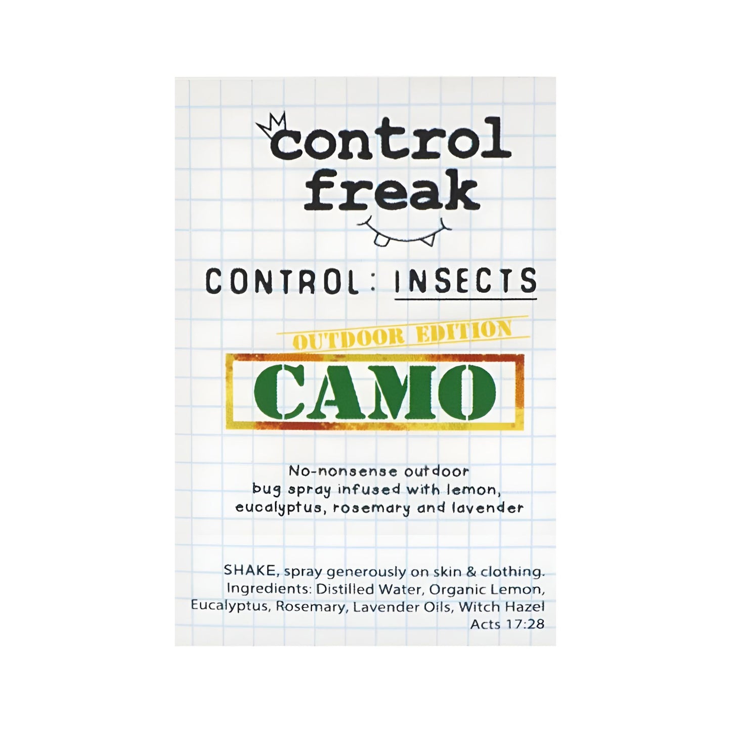 Control Freak Camo Outdoor Edition 200ML I Control Insects, All-Natural, Organic Anti-Mosquito Repellent / Insect & Mosquito Repellant Spray for Babies, Kids & Adults