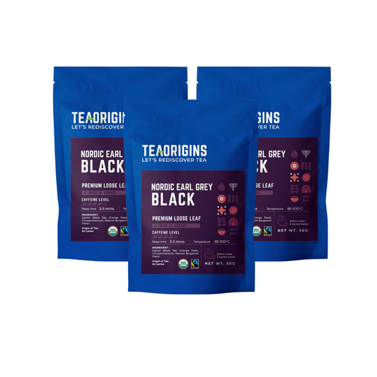 (BUNDLE OF 3) Teaorigins Nordic Earl Grey Black Premium Loose Leaf 50g