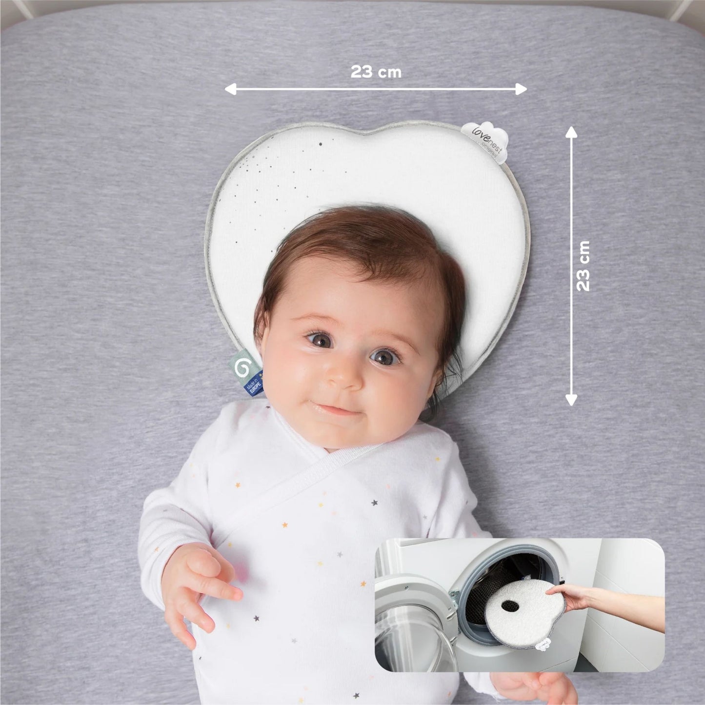 Babymoov Lovenest Original Anti Flat-Head Ergonomic Pillow Suitable for Newborns to 4 Months