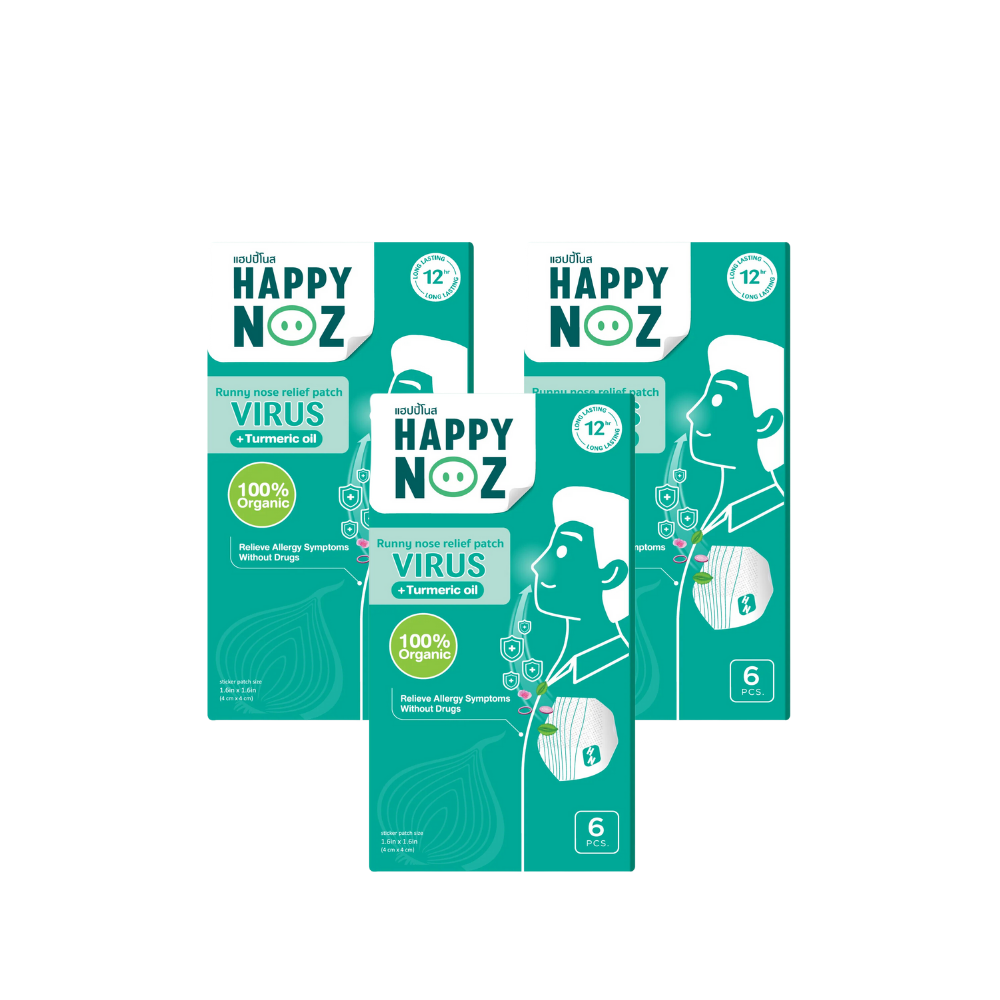 (BUNDLE OF 3) Happy Noz Adult Virus w/ Turmeric Oil Organic Onion Sticker (6s)