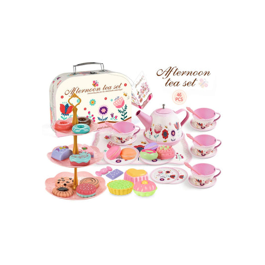 Little Fat Hugs Afternoon Tea Set Floral Toys I Inspires Endless Creative Thinking, Non-toxic, Durable, Easy to Carry, and Development Child’s Creative Social Skills