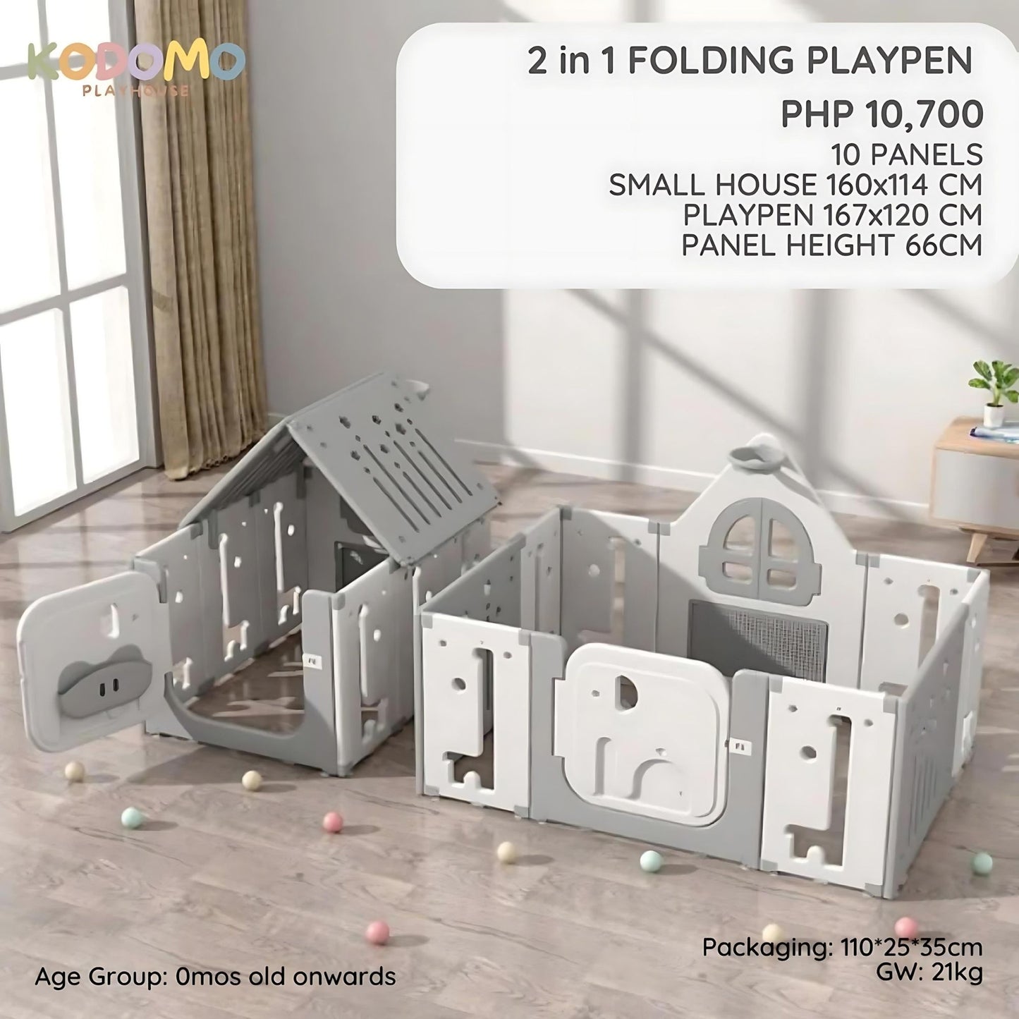 Kodomo 2 in 1 Folding Playpen