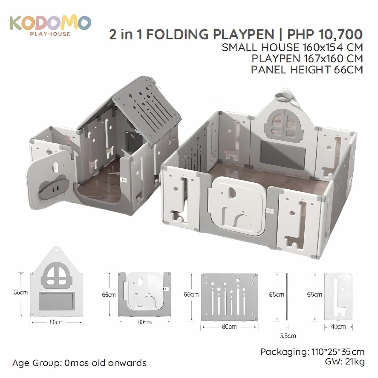 Kodomo 2 in 1 Folding Playpen