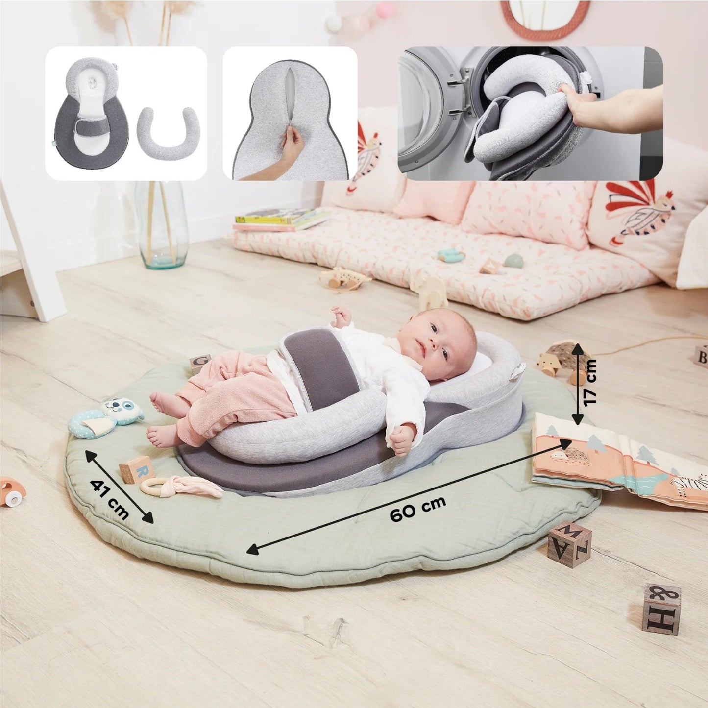 Babymoov Cosydream+ Ergonomic Elevated Baby Lounger Suitable for 0 to 3 months