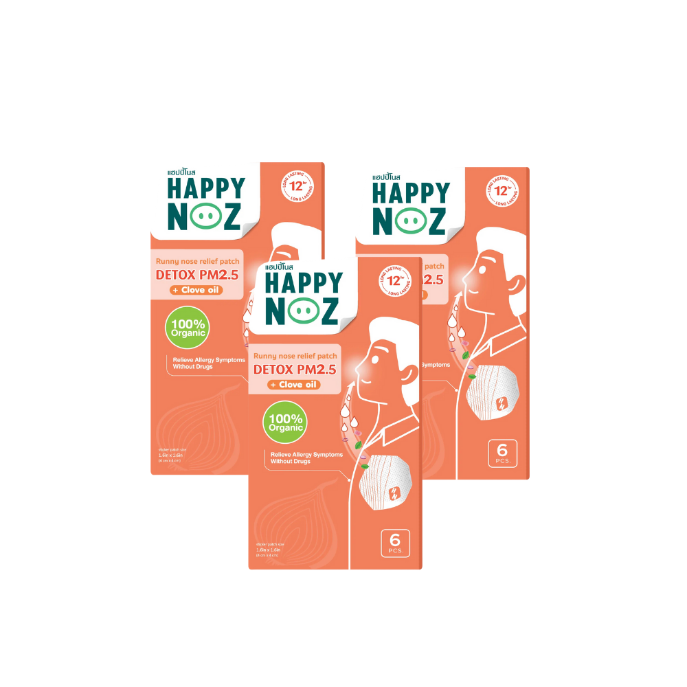 (BUNDLE OF 3) Happy Noz Adult Detox PM2.5 Organic Onion Sticker (6s)