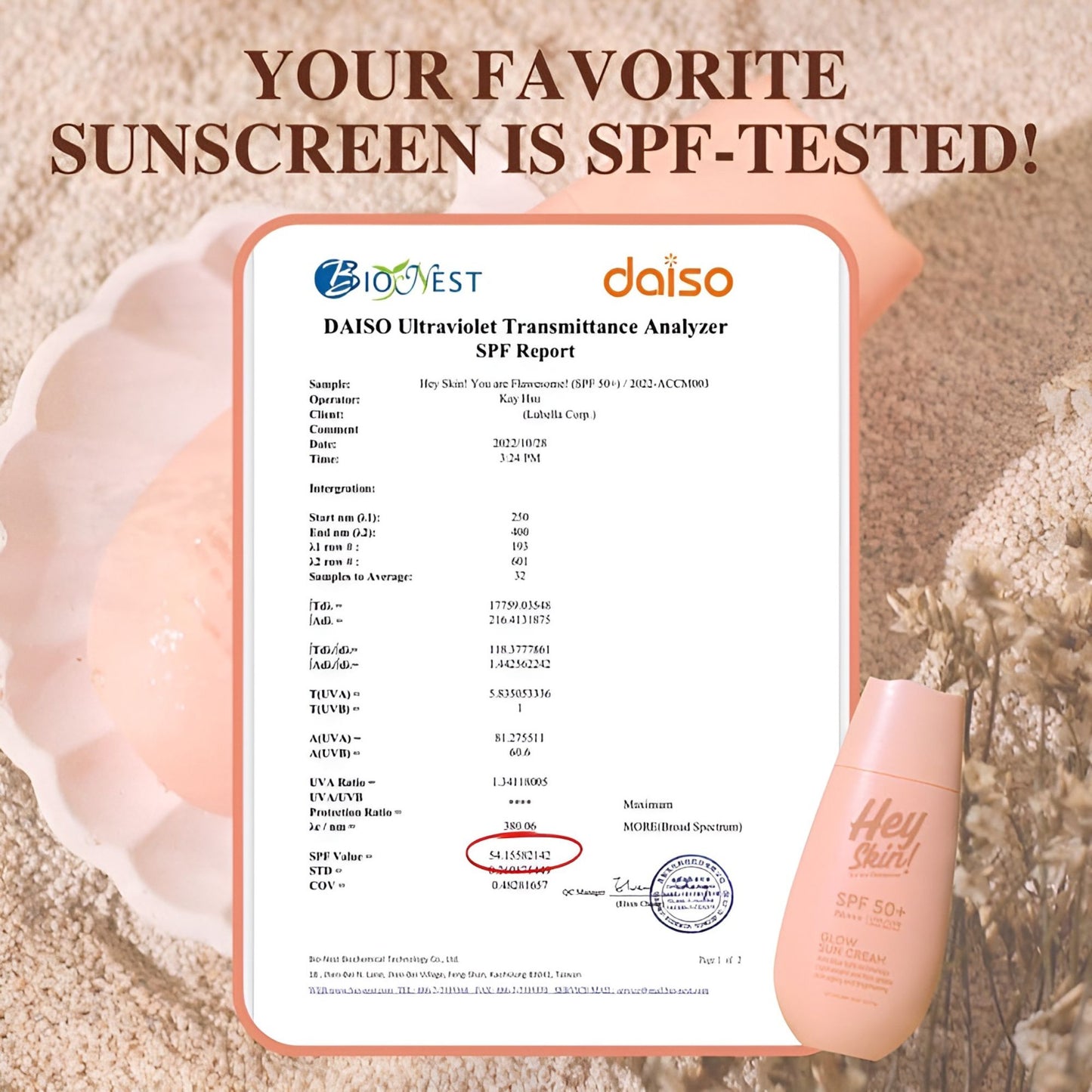 BUY 1 GET 1 FREE Hey Skin Glow Sun Cream SPF 50+ PA+++ UVA/UVB protection