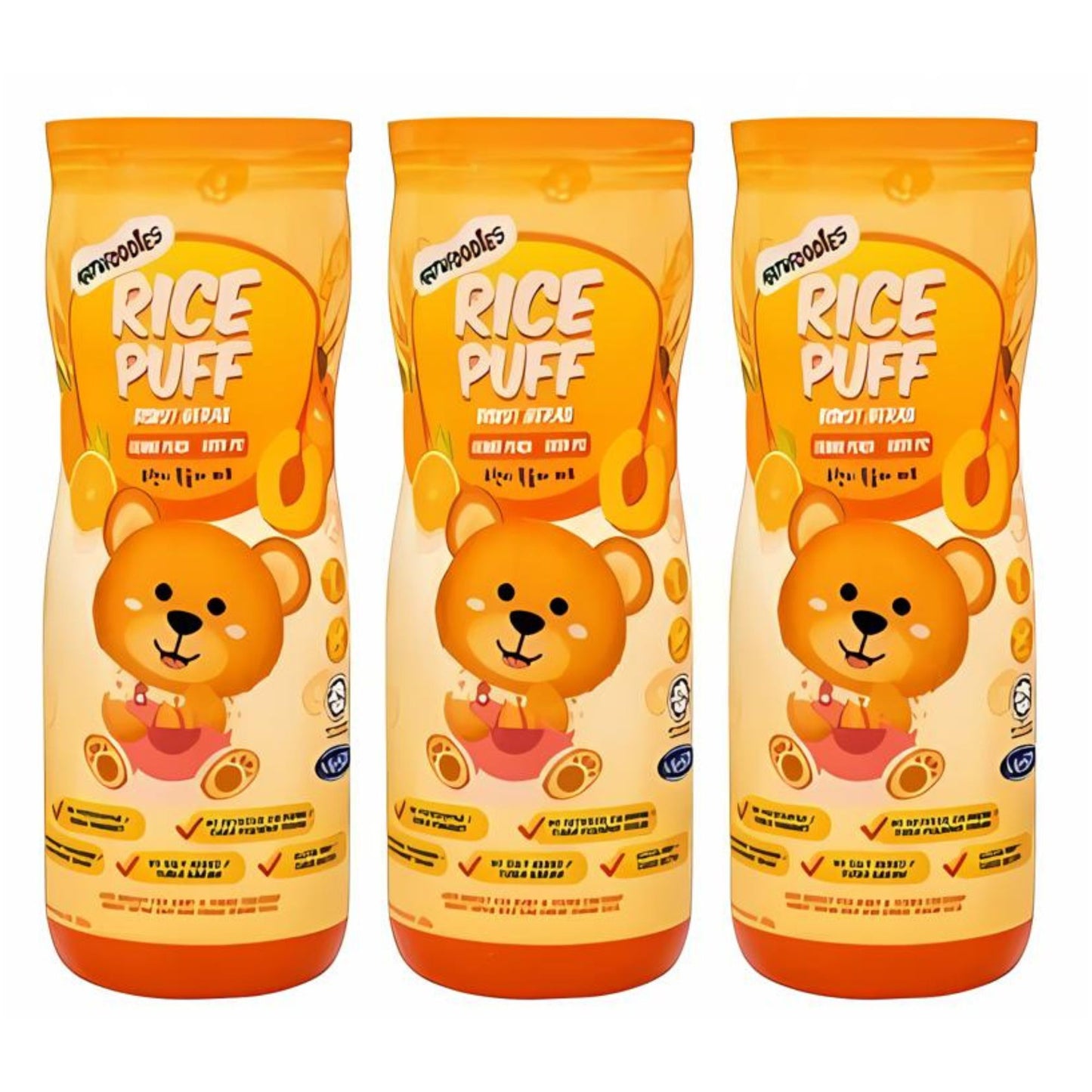 BUNDLE OF 3 Natufoodies Rice Puff Snack Suitable for Baby 8 Months Up