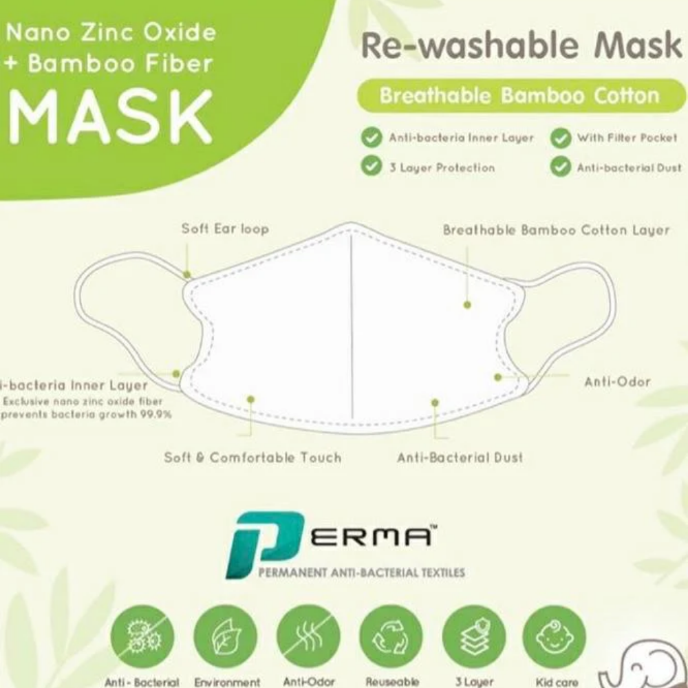 Nappi Baby Nano Zinc Bamboo Mask for Kids