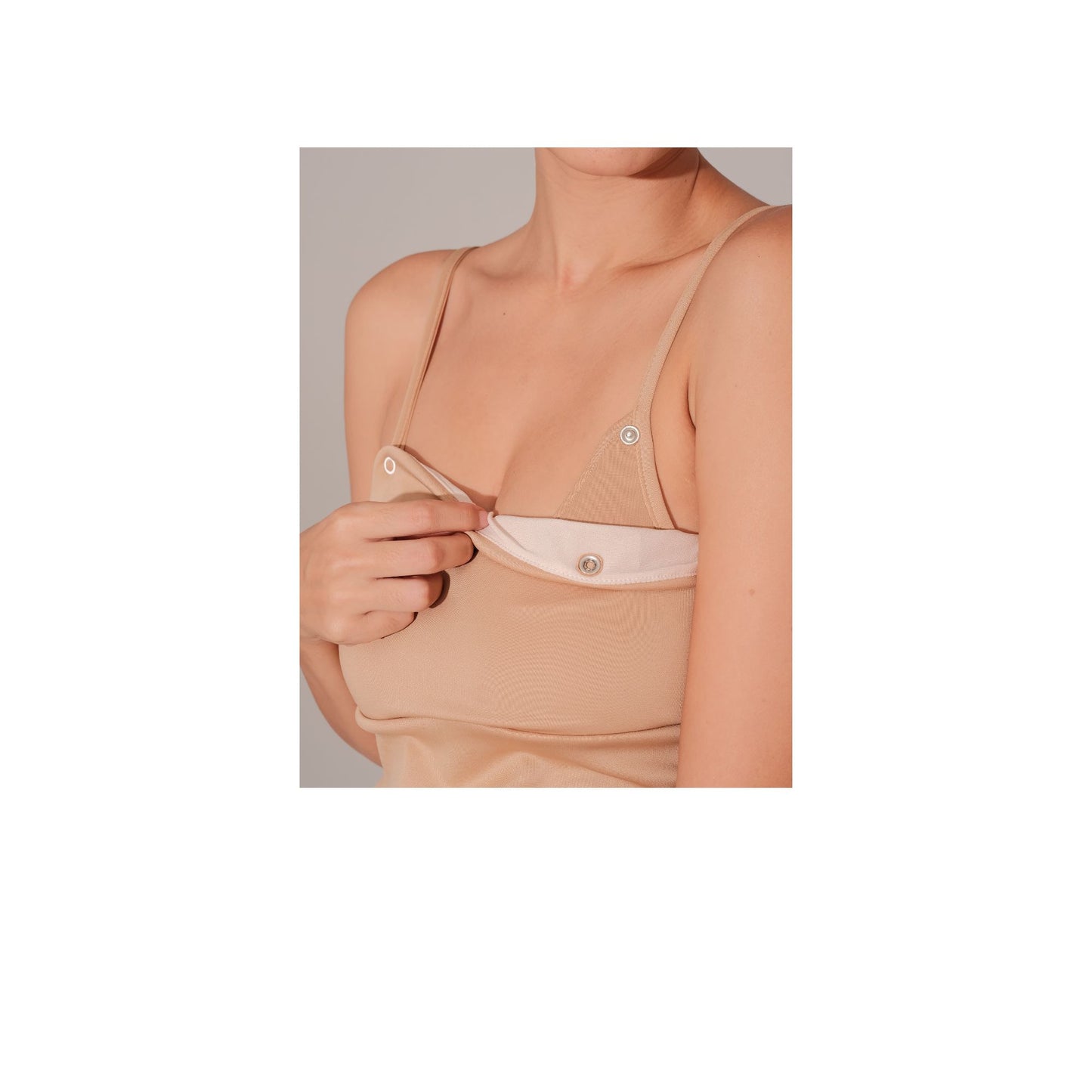 Sexy Mommy PH Breastfeeding Wear - THE CAMI (BLACK/NUDE) | Soft, Comfy, With Built-in Bra Pads