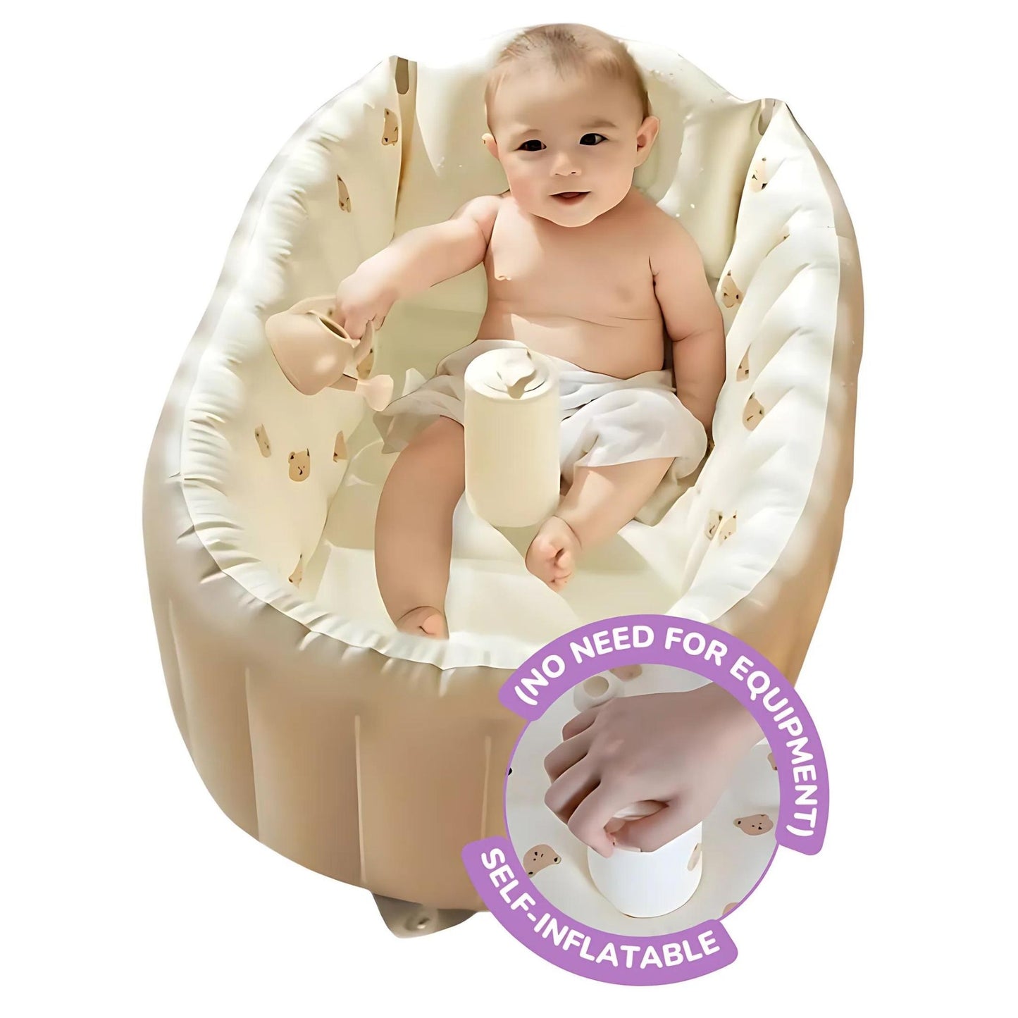 Yomomma Inflatable Baby Bath Tub | Comes with reusable pouch for easy storage