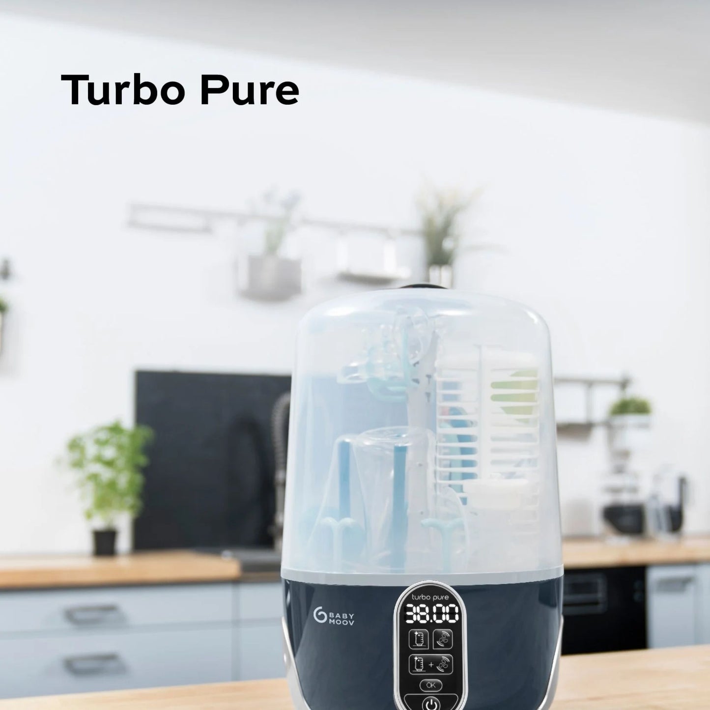 Babymoov Turbo Pure 3-in-1 Steriliser, Dryer & Purified Bottle Storage with HEPA Filter