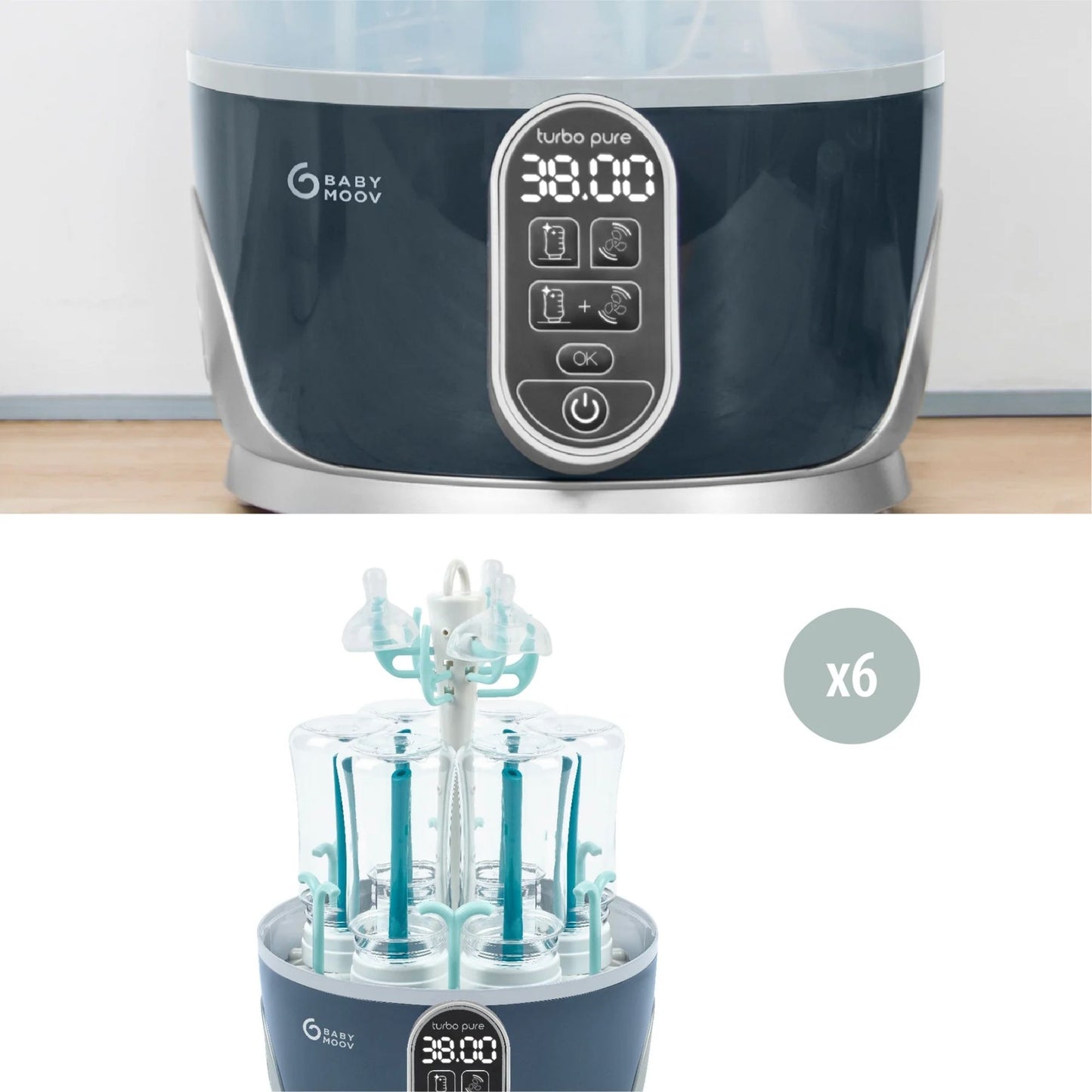 Babymoov Turbo Pure 3-in-1 Steriliser, Dryer & Purified Bottle Storage with HEPA Filter